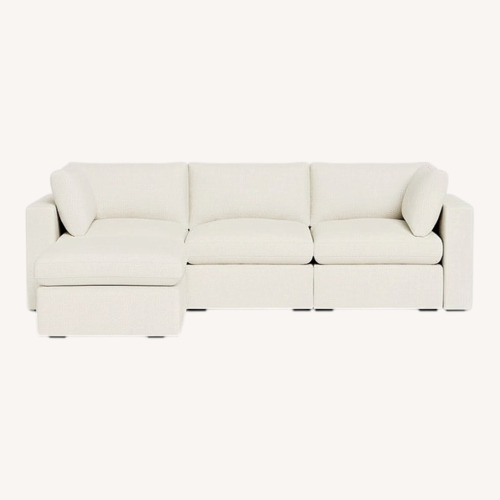 Used Cozey Ciello White Boucle 3+ Piece Sectional  for sale on AptDeco