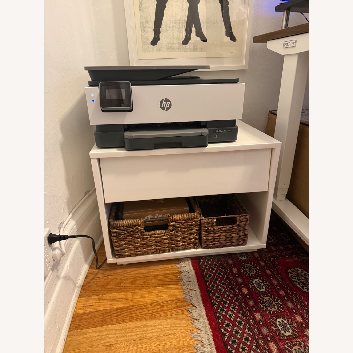 CB2 White Lacquer Nightstand - image-1