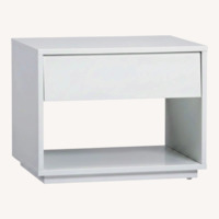 CB2 White Lacquer Nightstand