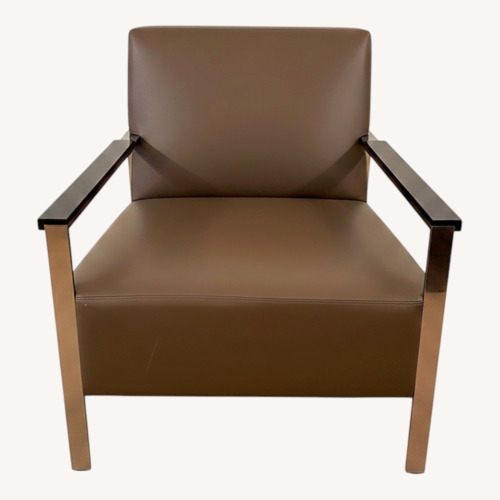 Used Dark Brown Leather Armchair for sale on AptDeco