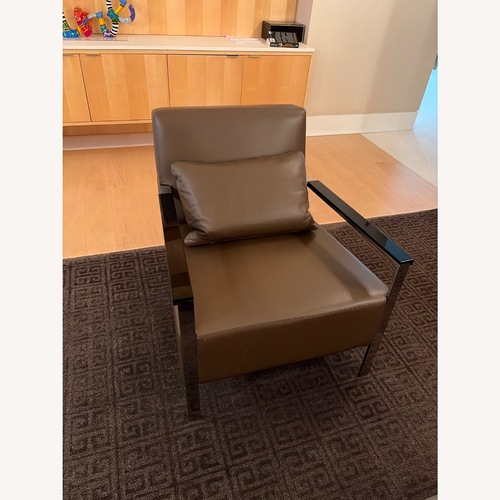 Used Dark Brown Leather Armchair for sale on AptDeco