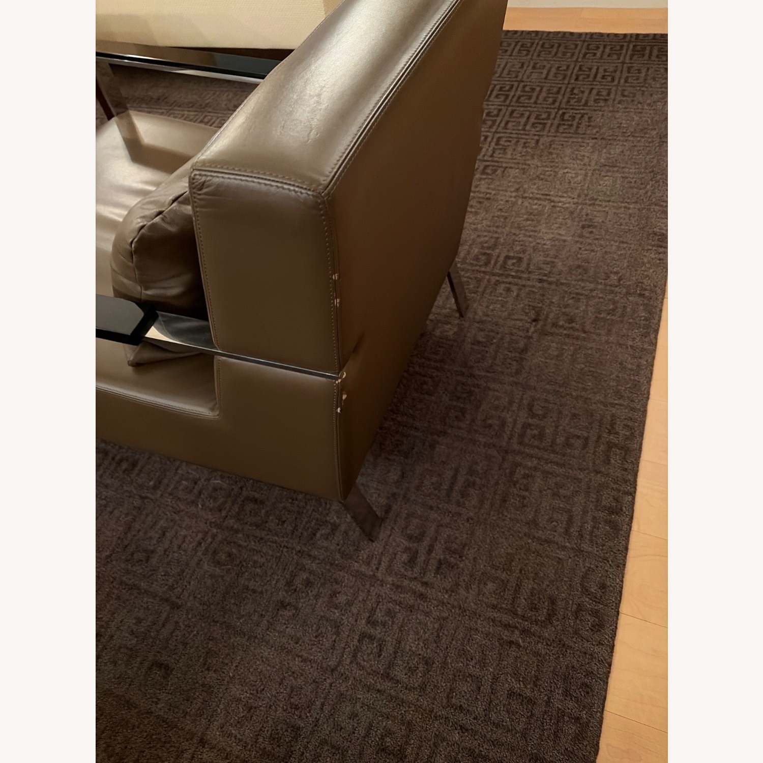Dark Brown Leather Armchair - image-4