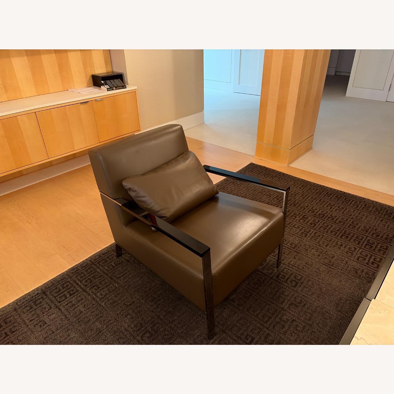Dark Brown Leather Armchair - image-2