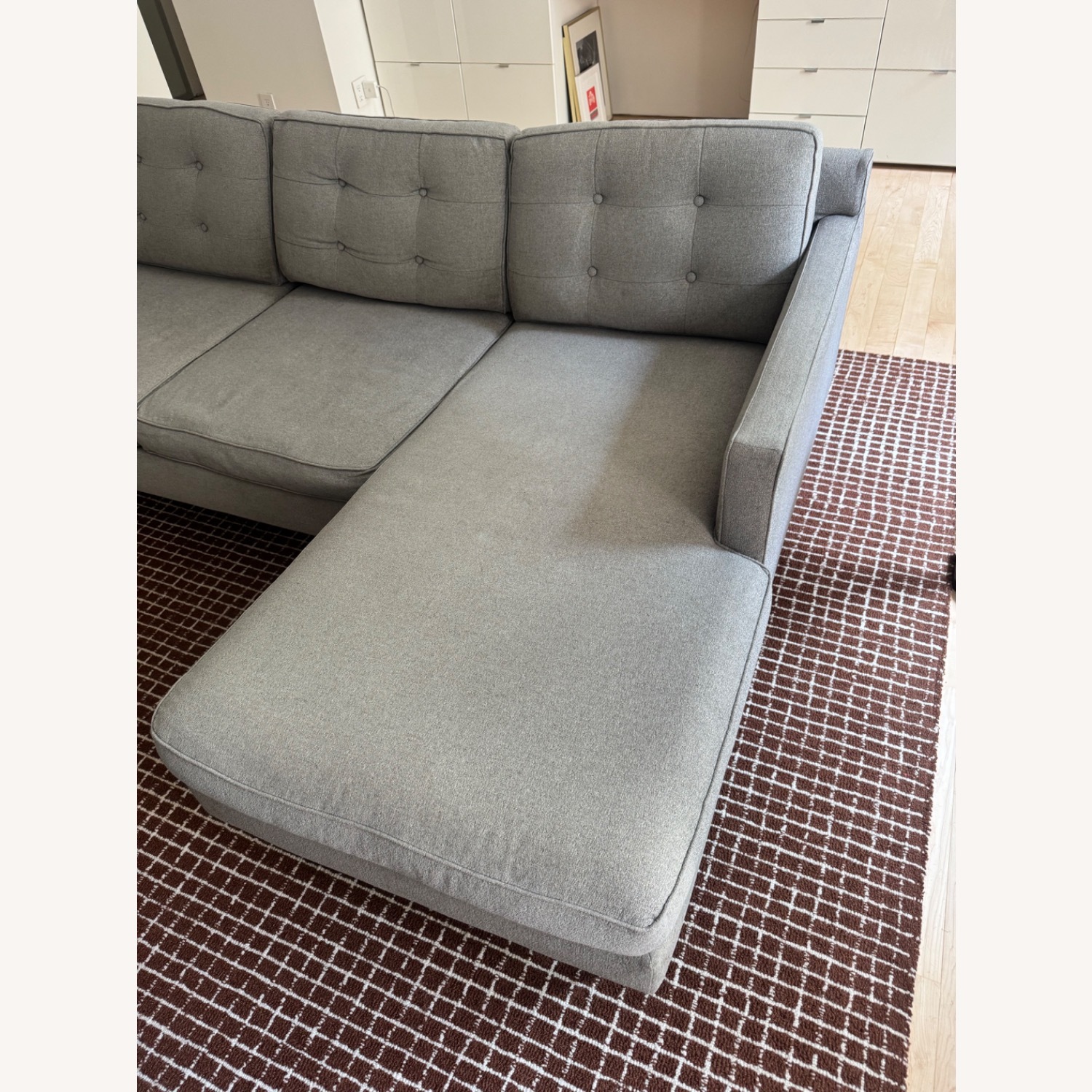 West Elm Light Gray Fabric 2 Piece Sectional - image-3