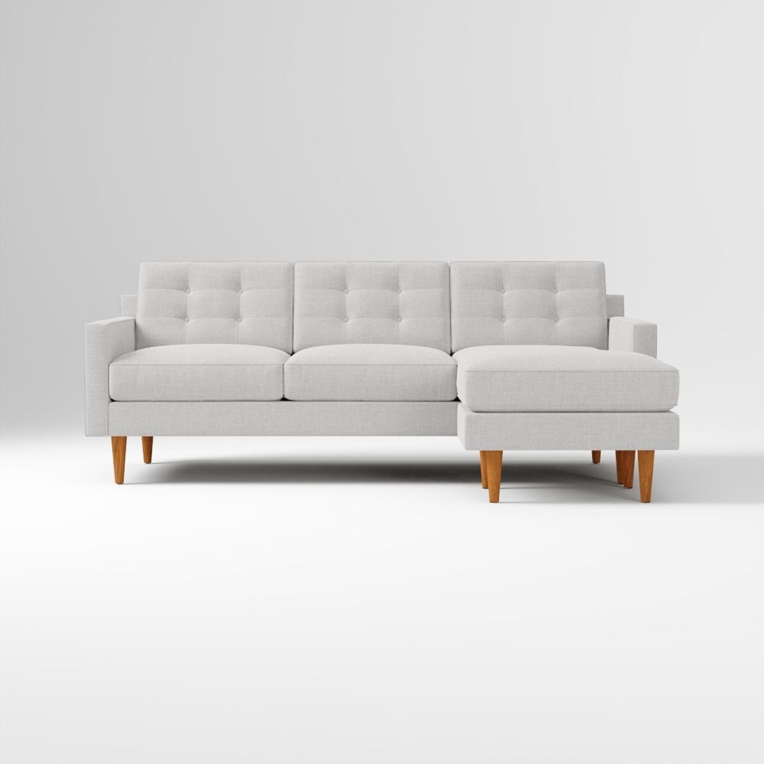 West Elm Light Gray Fabric 2 Piece Sectional - image-8