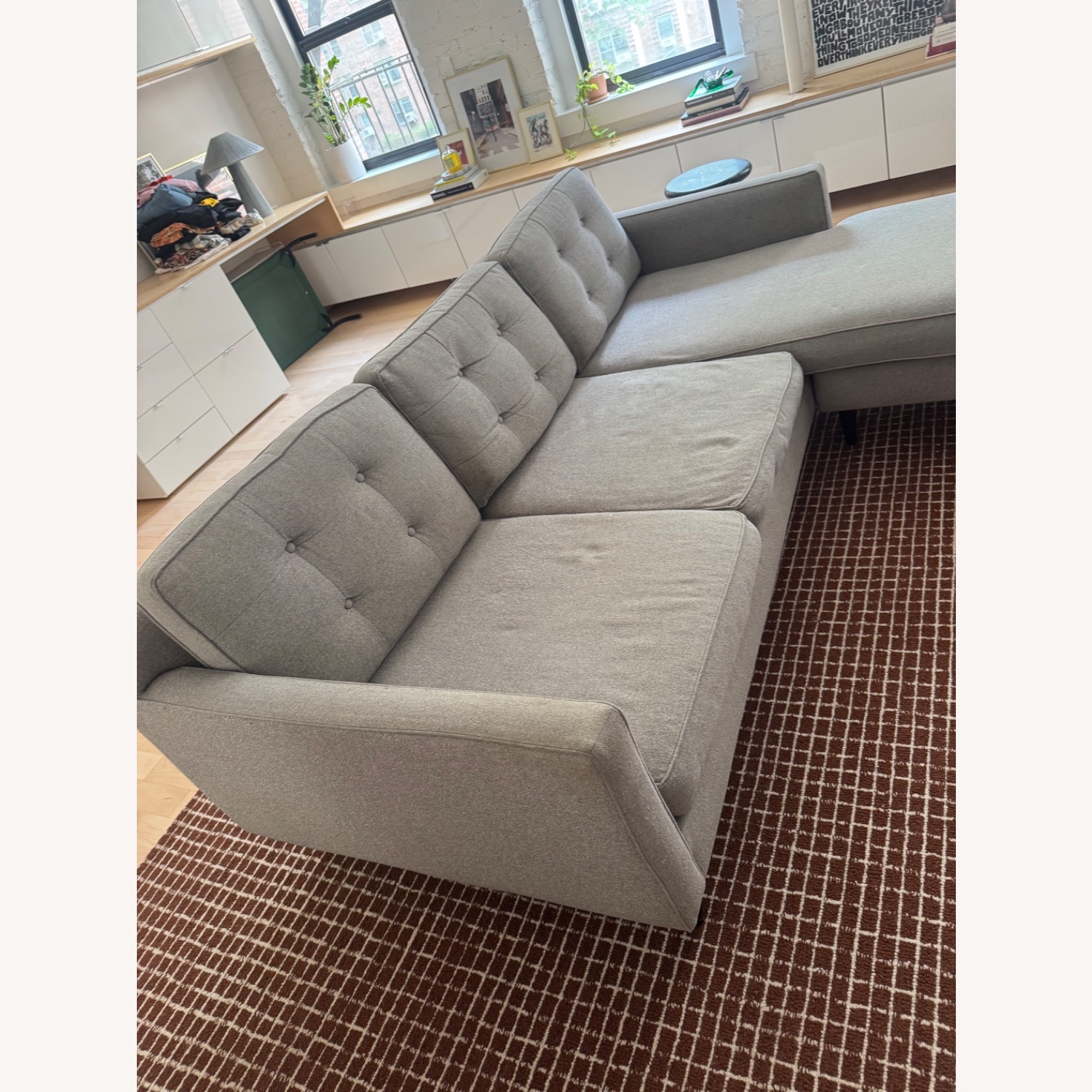 West Elm Light Gray Fabric 2 Piece Sectional - image-4