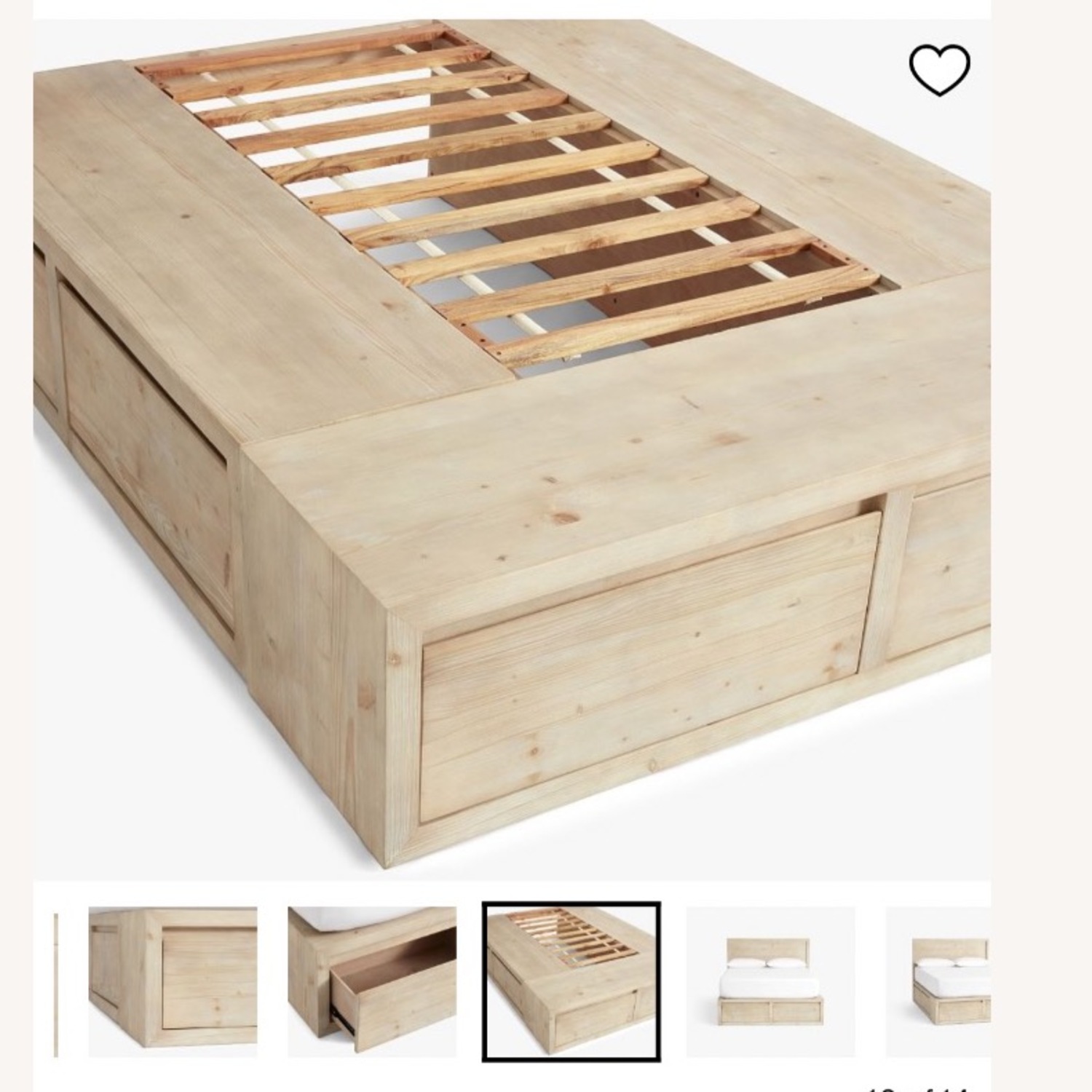 Pottery Barn Natural Wood Storage Queen Bed - image-3