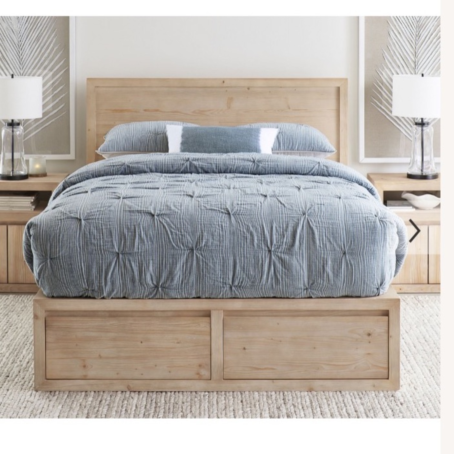 Pottery Barn Natural Wood Storage Queen Bed - image-7