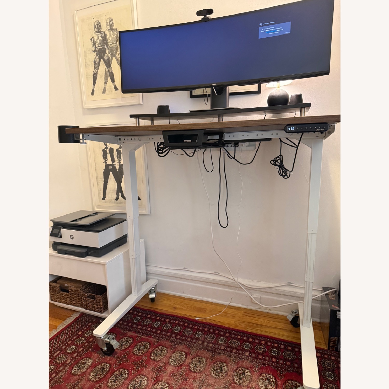 Uplift Standing Desk White Wood Veneer Desk - image-3