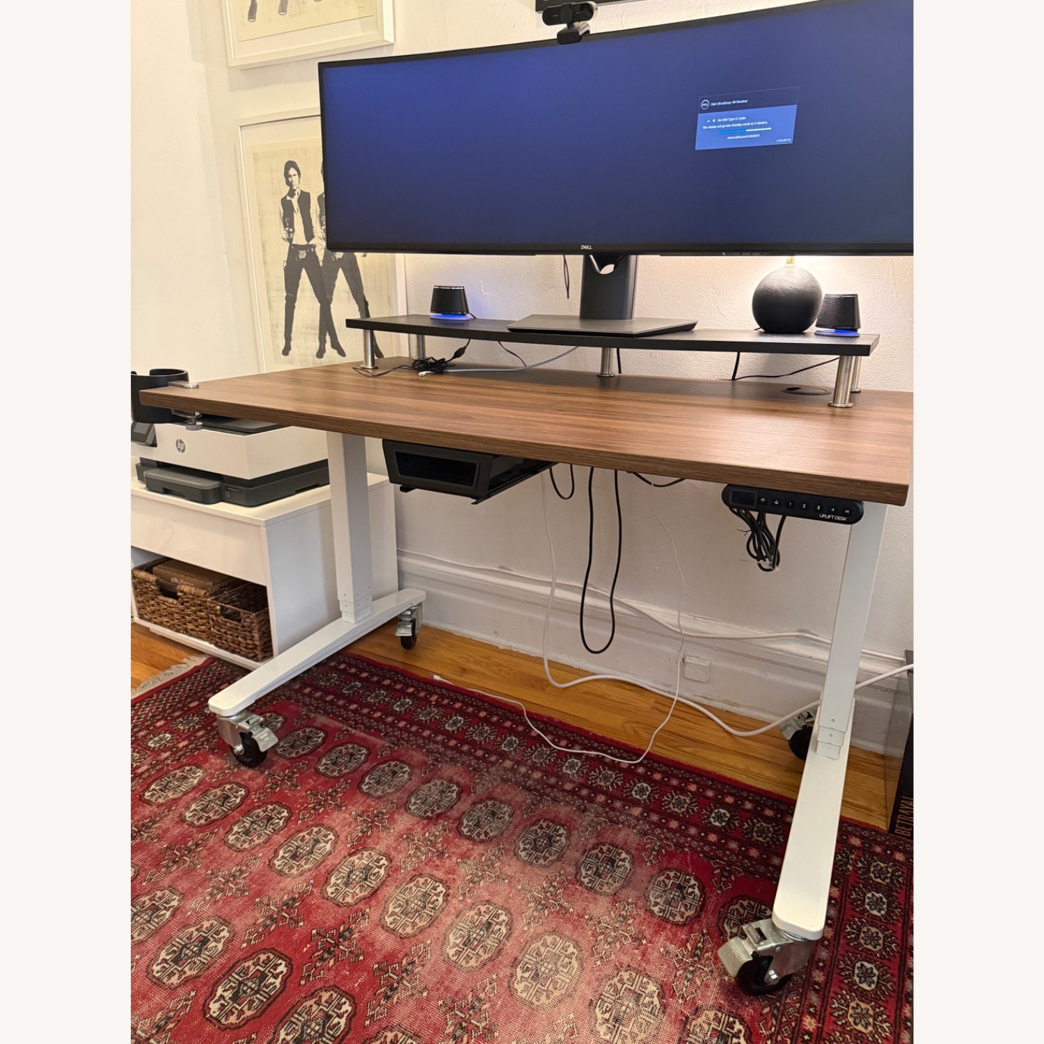 Uplift Standing Desk White Wood Veneer Desk - image-1