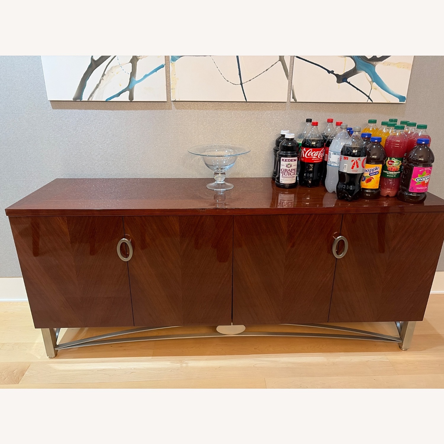 Dark Brown Wood Sideboard - image-1
