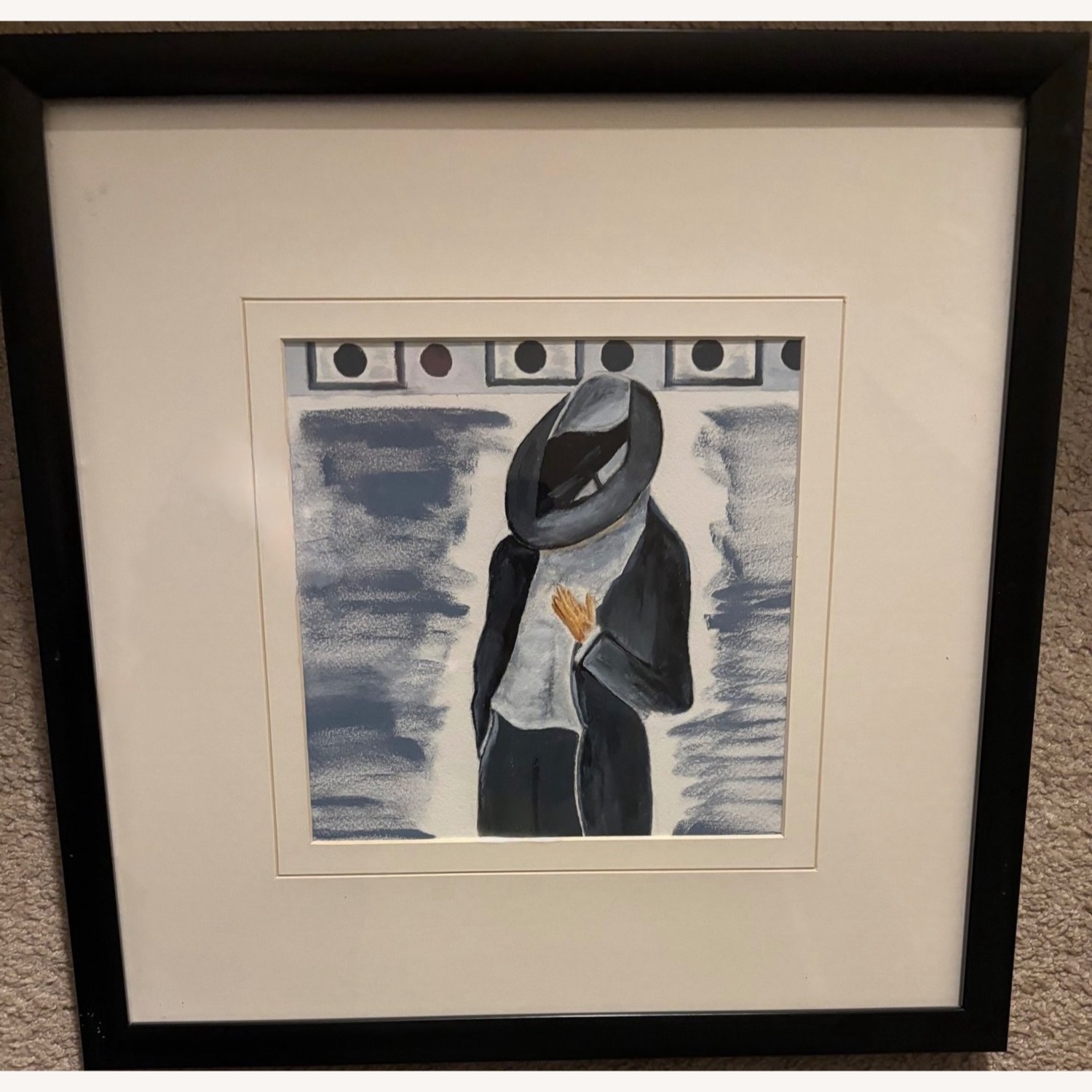 Man with Hat Pulled Down Wall Art - image-1