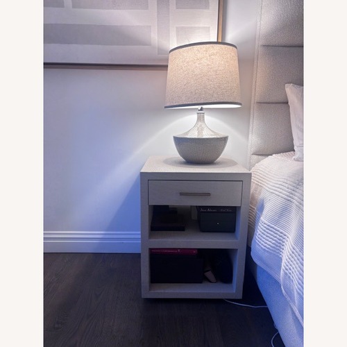 Used Interlude Home Livia Natural Linen Nightstands for sale on AptDeco