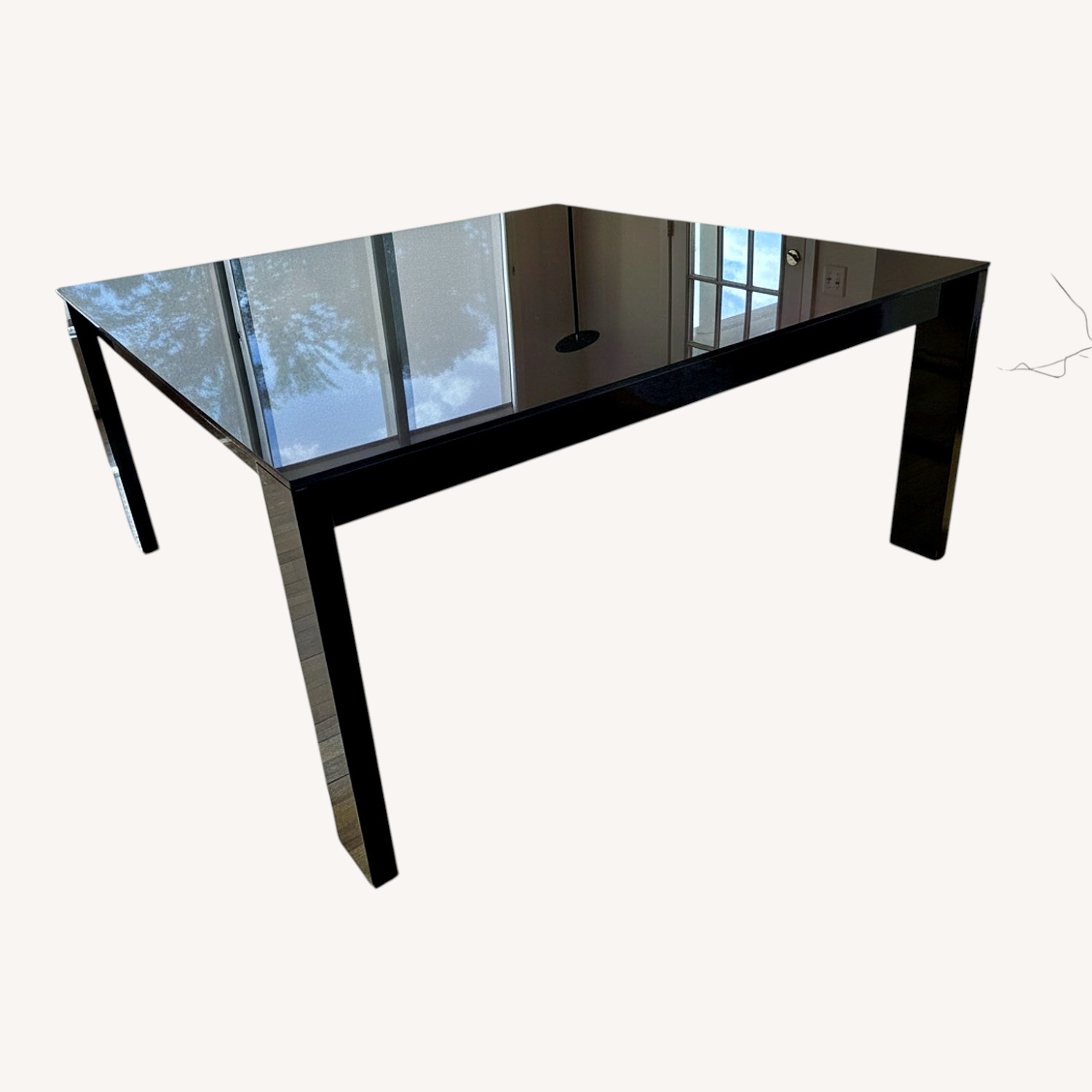 Black Glass Dining Table - image-0