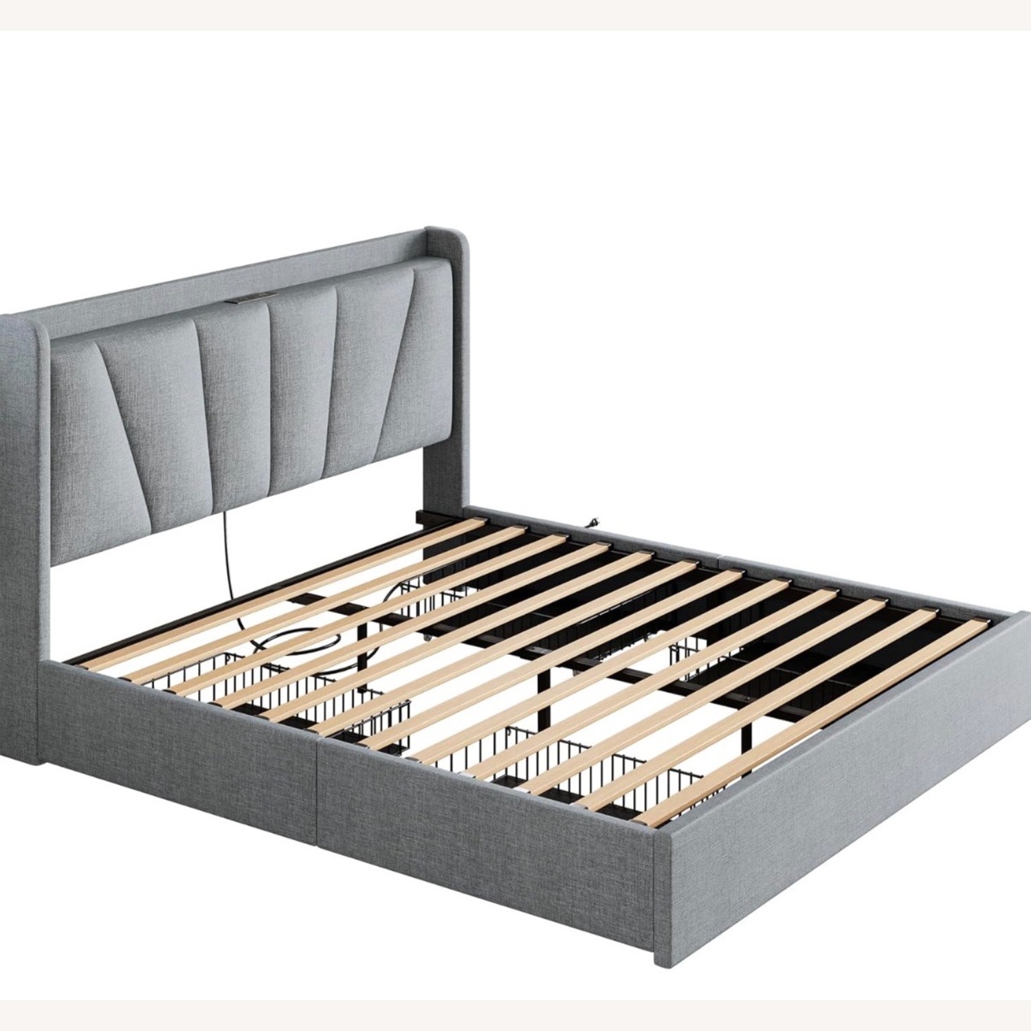 Amazon Queen Bed Frame Light Gray - image-1
