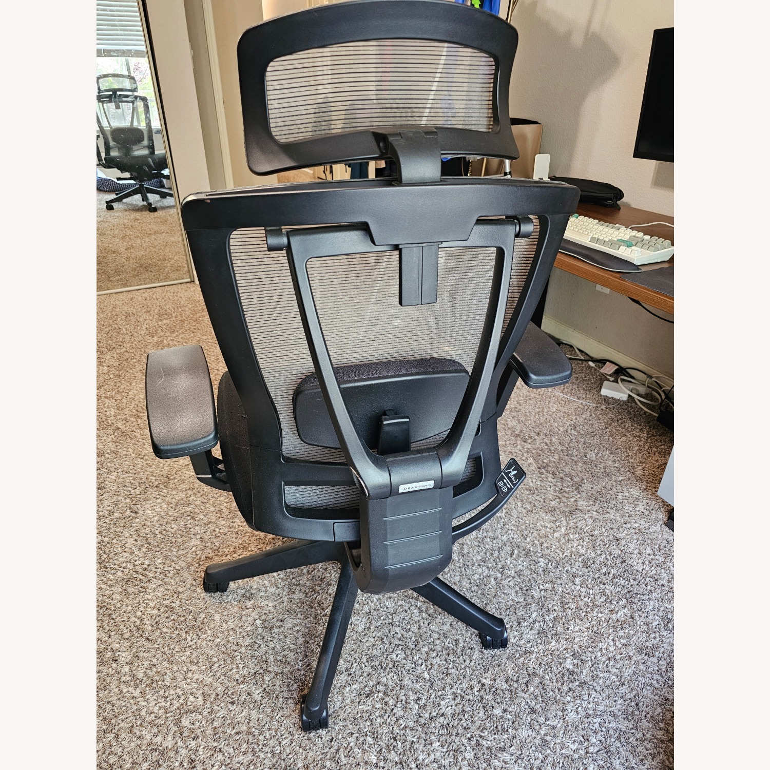 Autonomous Black Fabric Office Chair - image-2