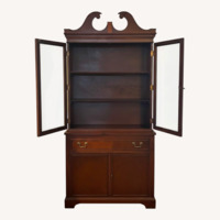 Vintage Chippendale Style Mahogany Bookcase 