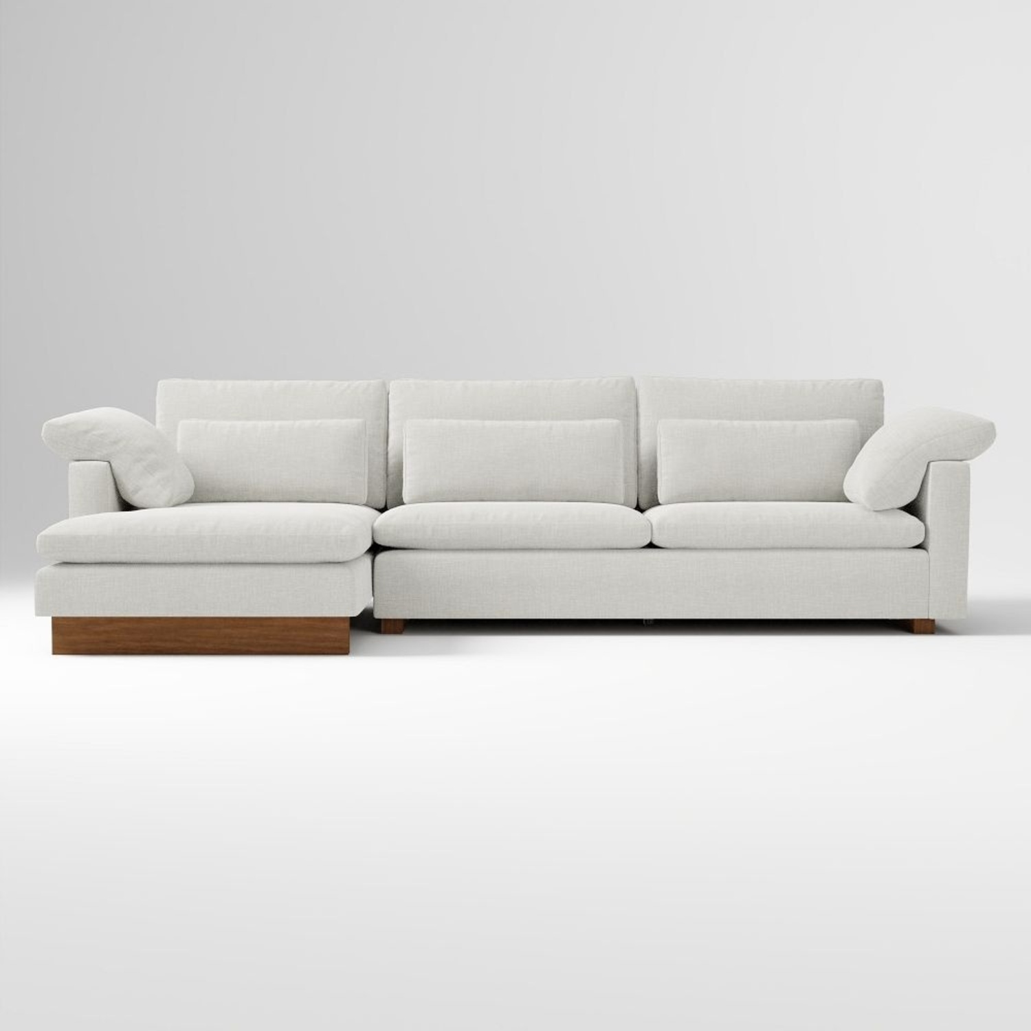 West Elm Light Gray Velvet 2 Piece Sectional - image-4