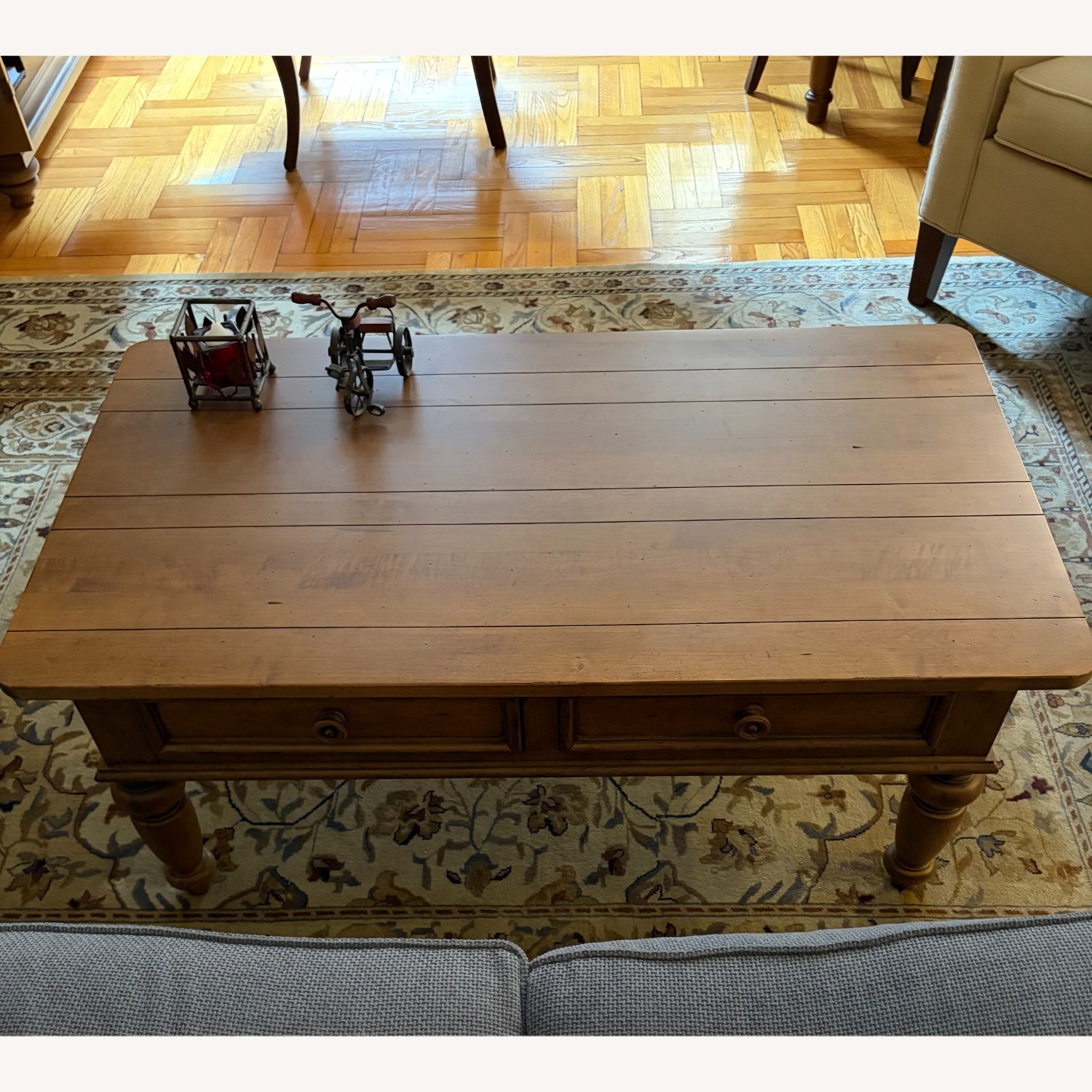 Ethan Allen Natural Wood Coffee Table - image-1