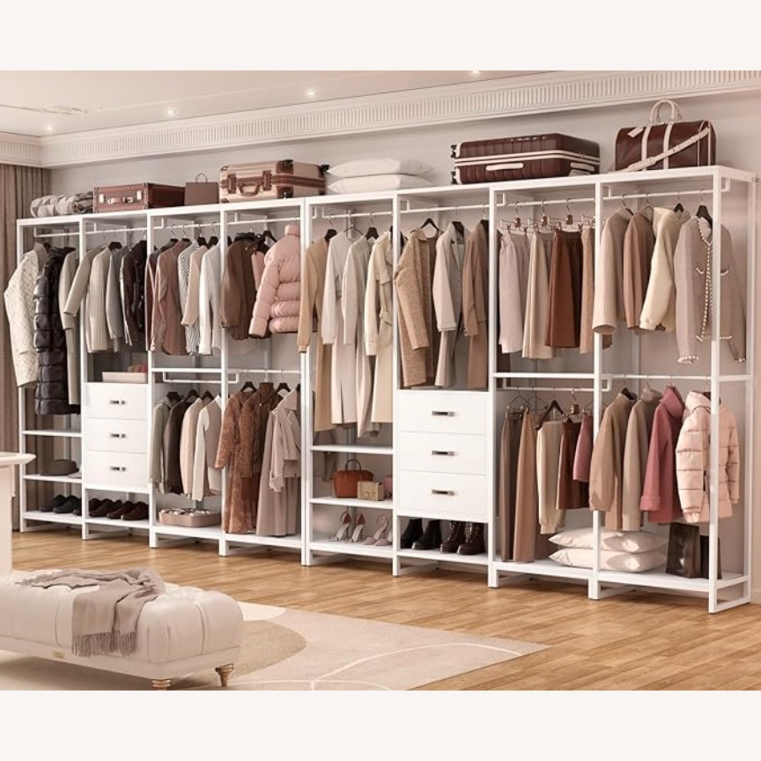 Amazon White Wood Clothes Rack 2 - image-8
