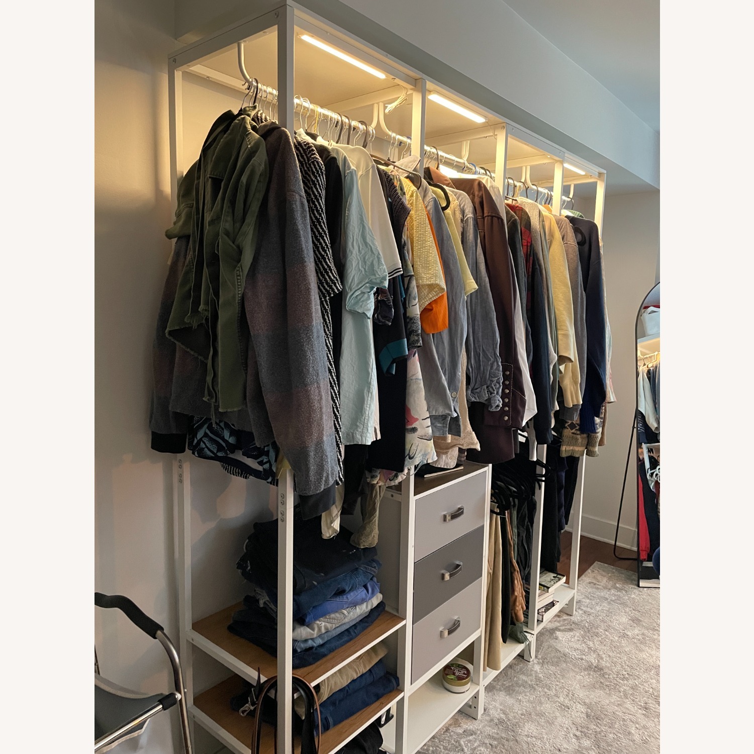 Amazon White Wood Clothes Rack 2 - image-7