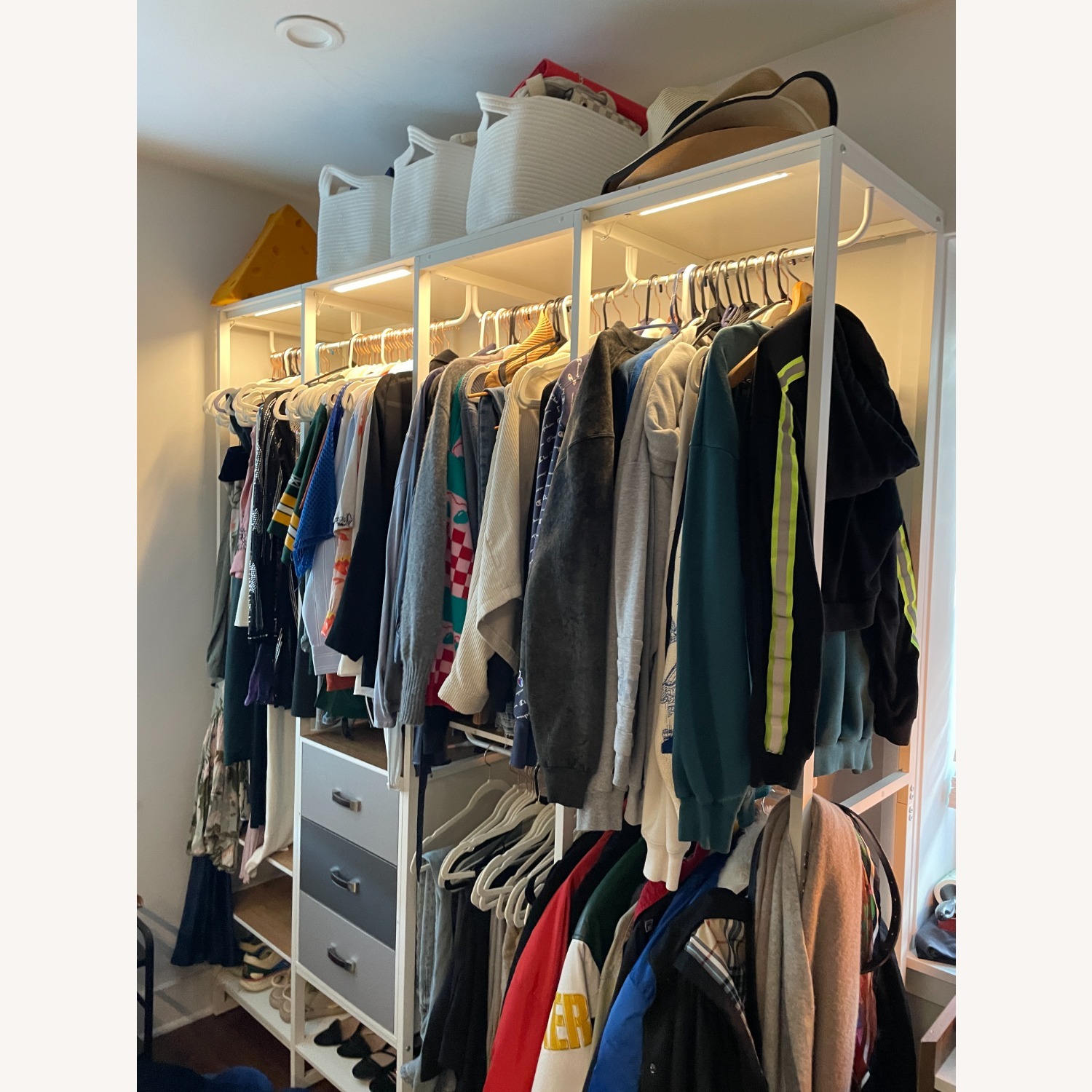 Amazon White Wood Clothes Rack 2 - image-3