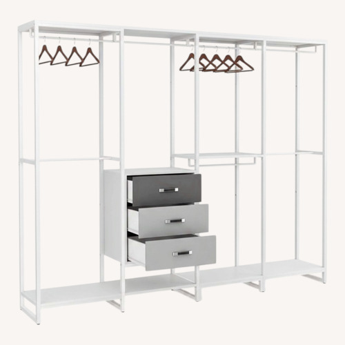 Used Amazon White Wood Clothes Rack 2 for sale on AptDeco