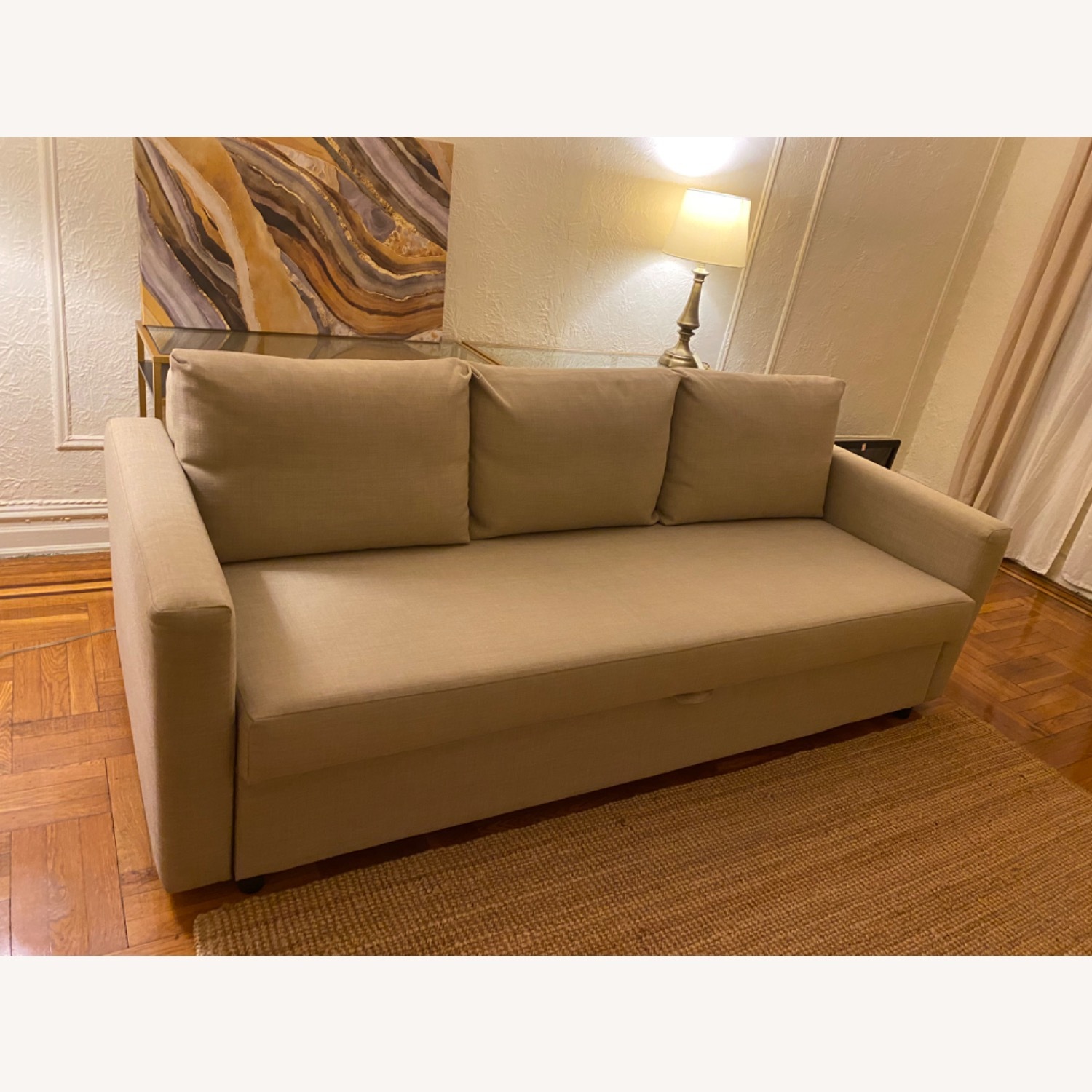 IKEA Friheten Natural Fabric Sleeper Sofa - image-1
