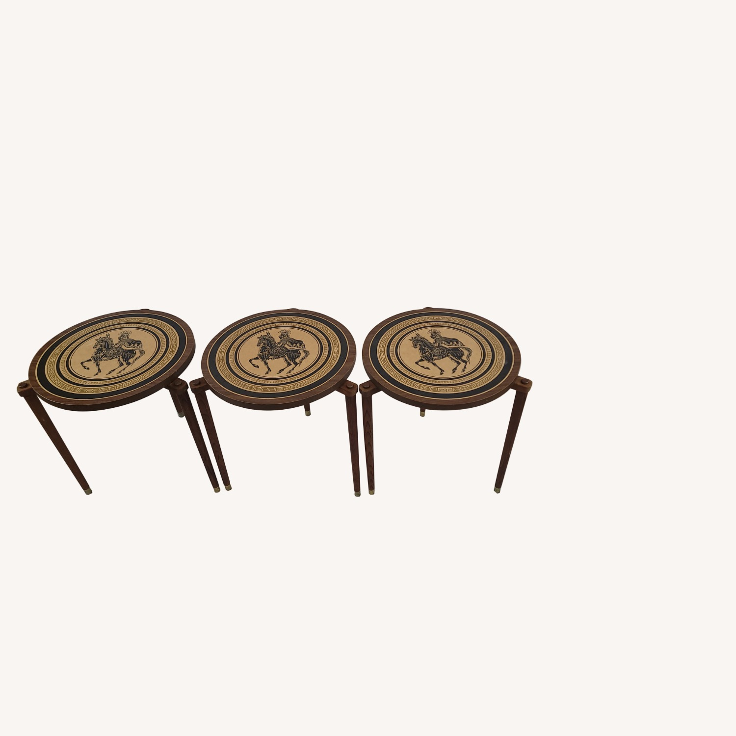 Fornasetti Style Set of 3 Nesting Tables - image-1