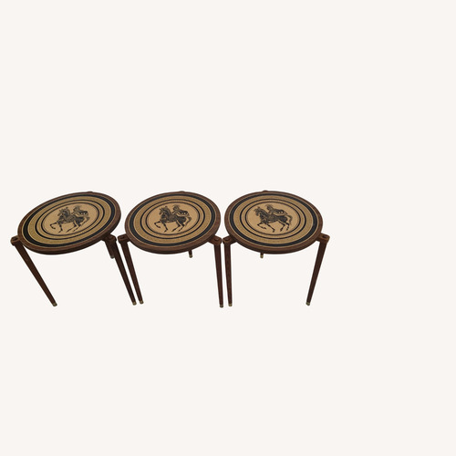 Used Fornasetti Style Set of 3 Nesting Tables for sale on AptDeco