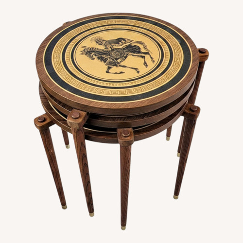 Used Fornasetti Style Set of 3 Nesting Tables for sale on AptDeco