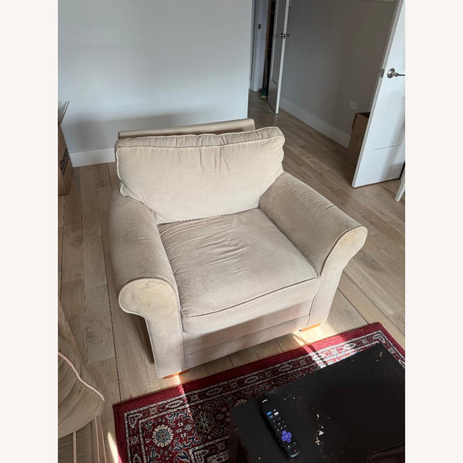Natural Fabric Armchair - image-1