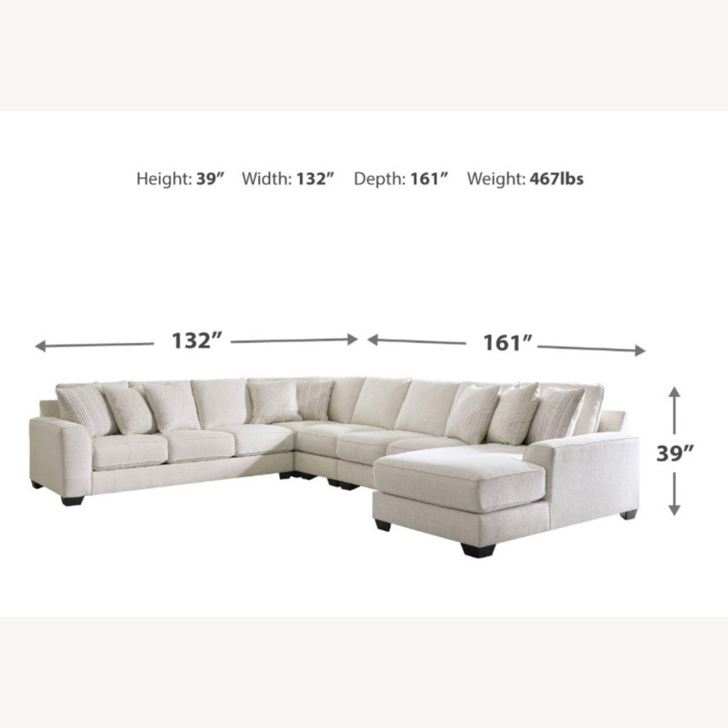 Ashley Furniture Lerenza 5-Piece sectional with Chaise - image-3
