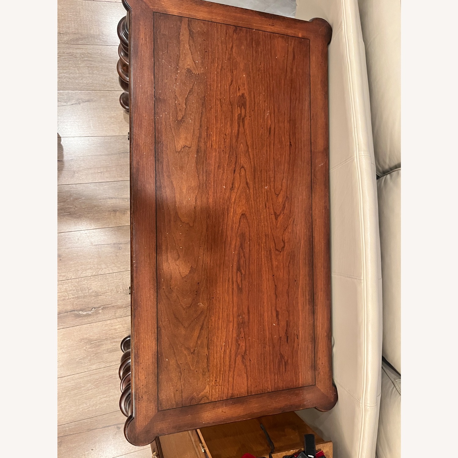 Ethan Allen Turner Petite Dark Brown Wood Desk - image-3