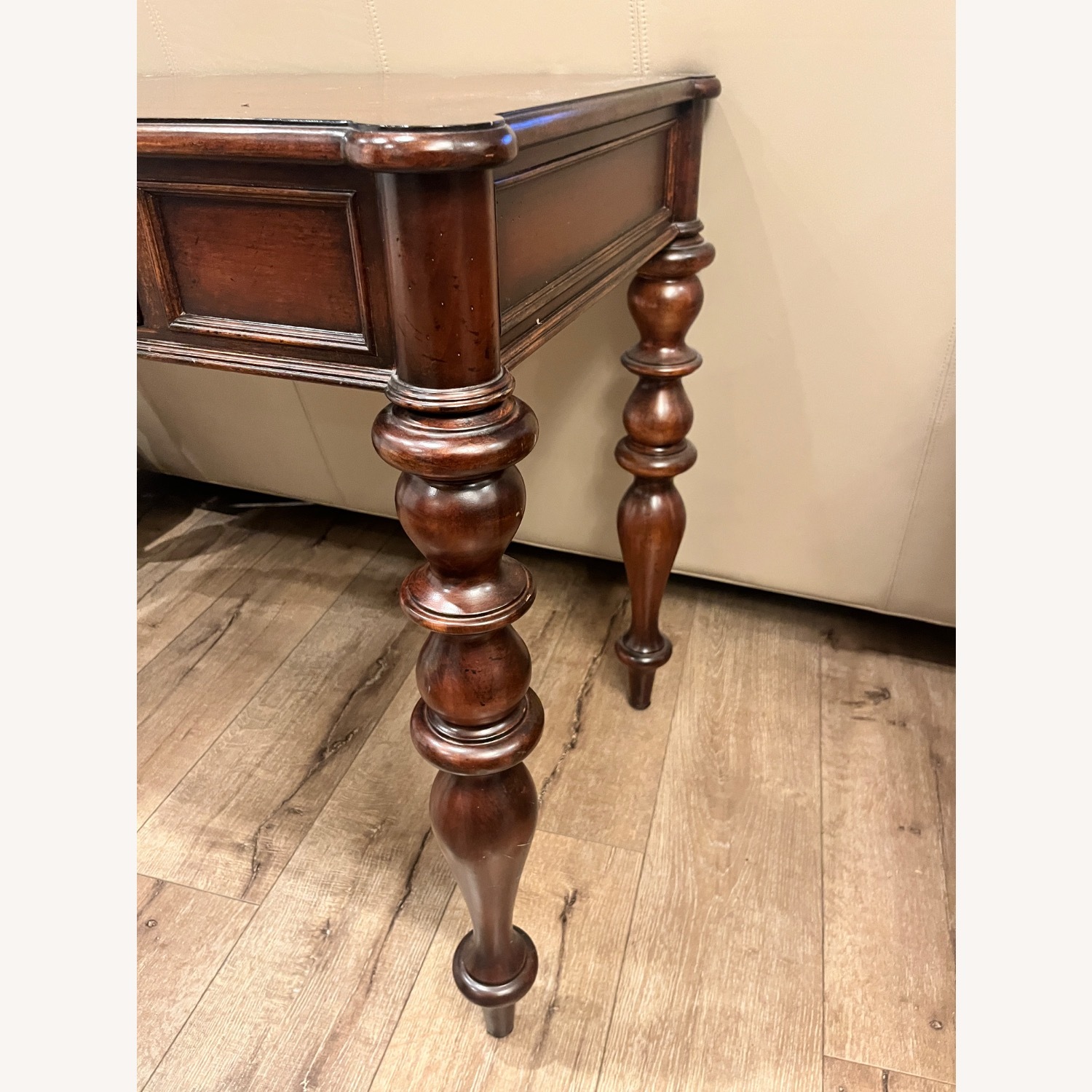 Ethan Allen Turner Petite Dark Brown Wood Desk - image-2