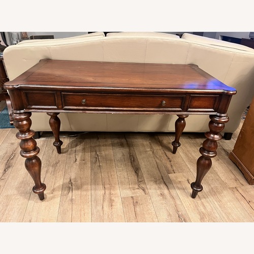 Used Ethan Allen Turner Petite Dark Brown Wood Desk for sale on AptDeco