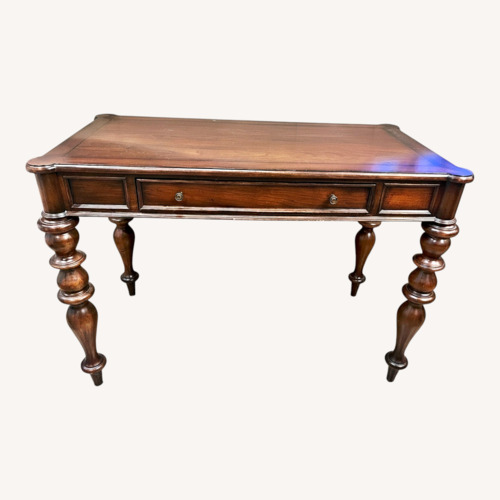 Used Ethan Allen Turner Petite Dark Brown Wood Desk for sale on AptDeco