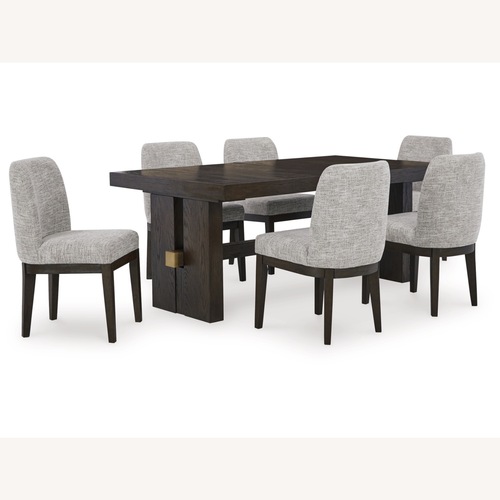 Used Ashley Furniture Burkhaus Dark Brown Fabric Dining Set for sale on AptDeco