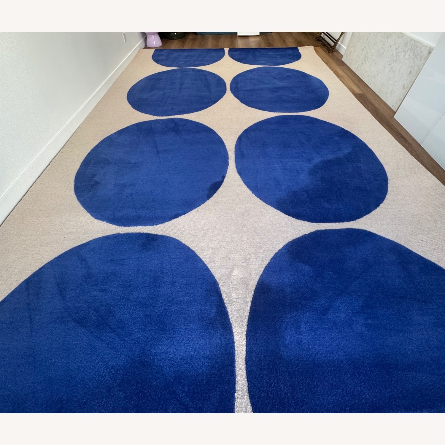 Blue Wool Area Rug 9' x 12' - image-2
