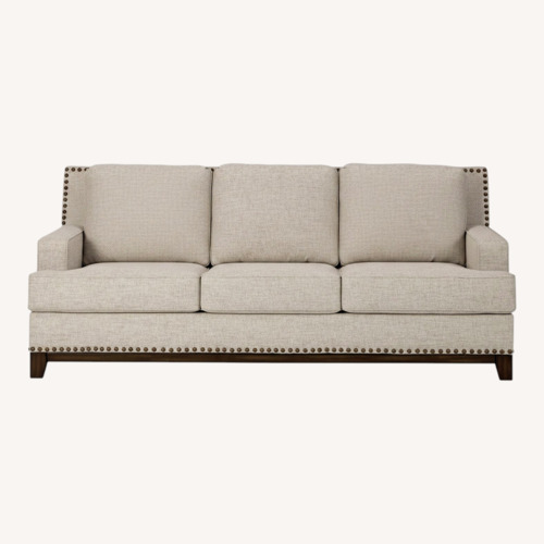 Used Ashley Furniture Ballina White Fabric 3+ Seater Sofa for sale on AptDeco
