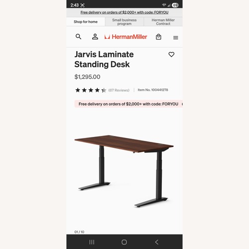 Used Herman Miller Jarvis Dark Brown Wood Desk for sale on AptDeco