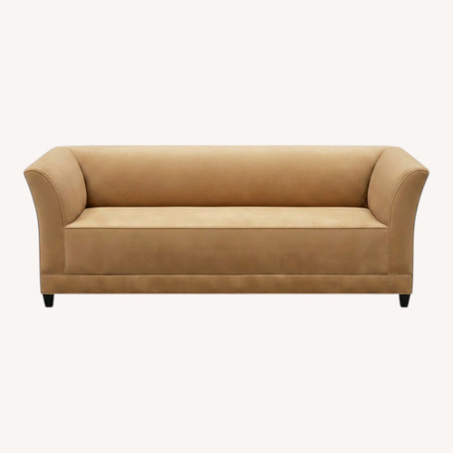 Used Todd Hase Sleek Regency Style Velvet Sofa Gold for sale on AptDeco