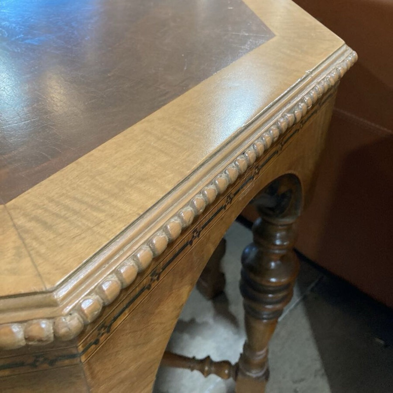 Jacobean Style Octagonal 8-Leg Wood Side Table - image-5