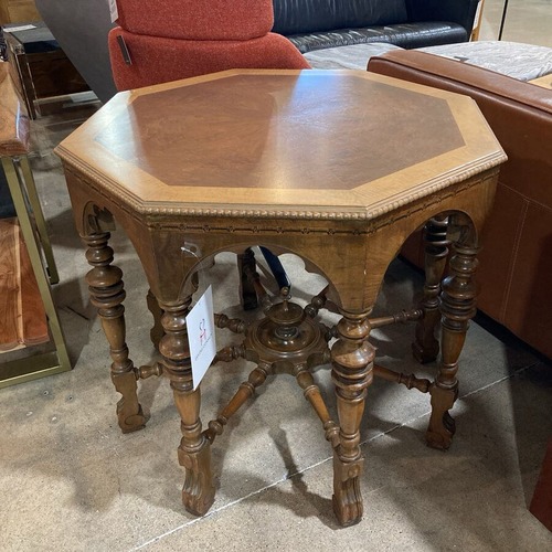 Used Jacobean Style Octagonal 8-Leg Wood Side Table for sale on AptDeco