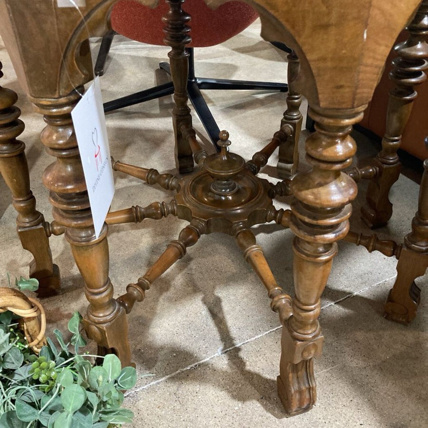 Jacobean Style Octagonal 8-Leg Wood Side Table - image-4
