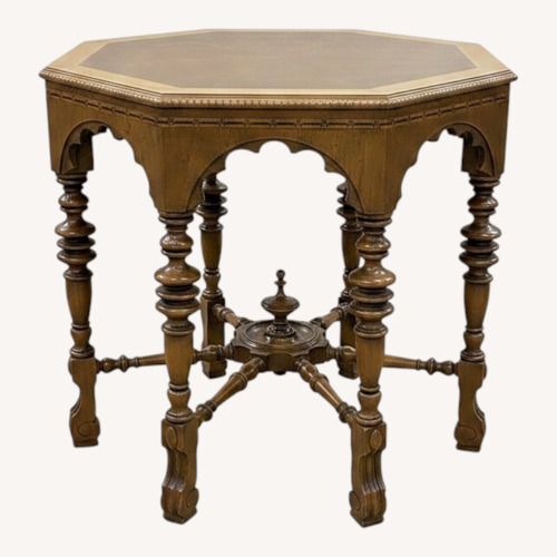 Used Jacobean Style Octagonal 8-Leg Wood Side Table for sale on AptDeco