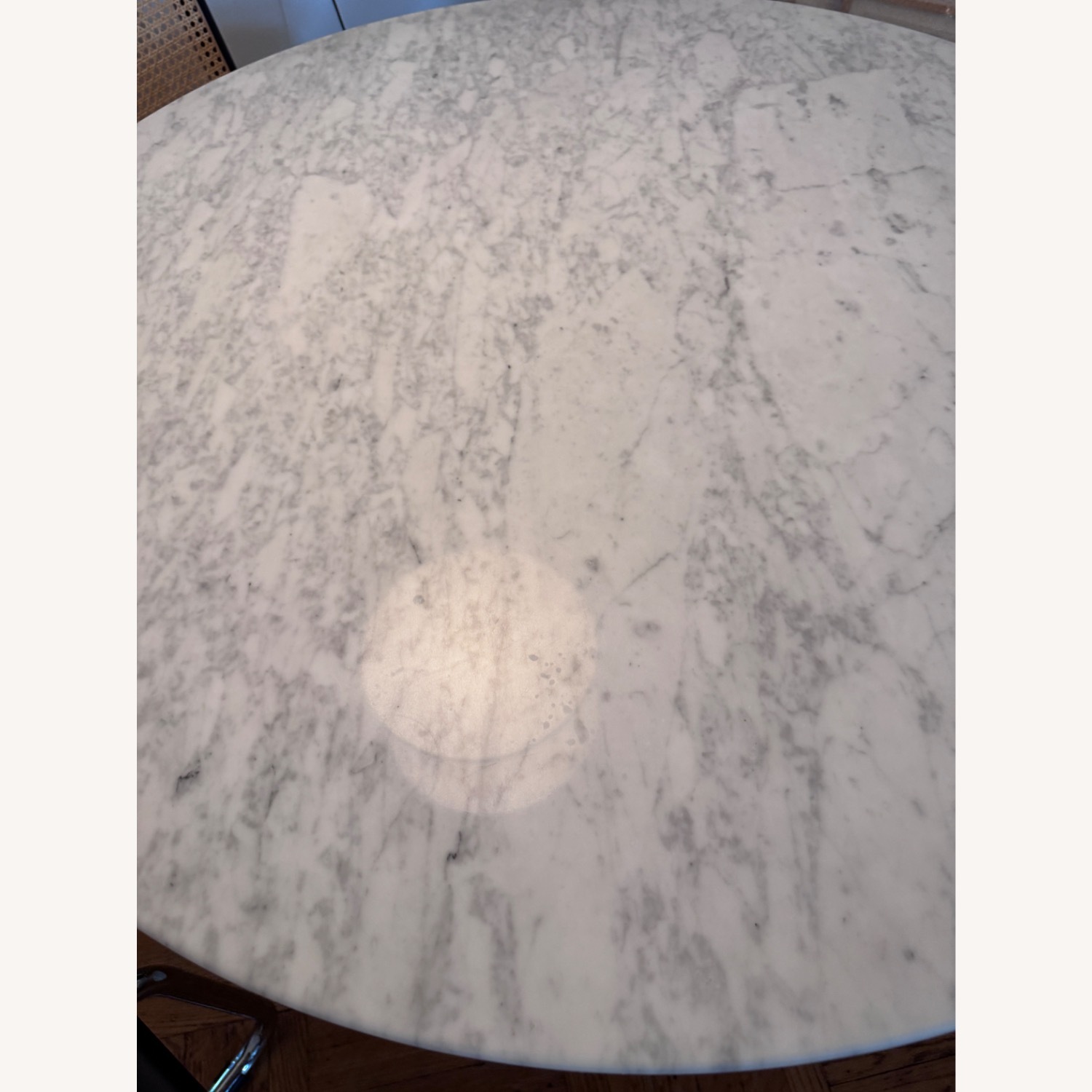 France and Son 43" White Marble Dining Table - image-5