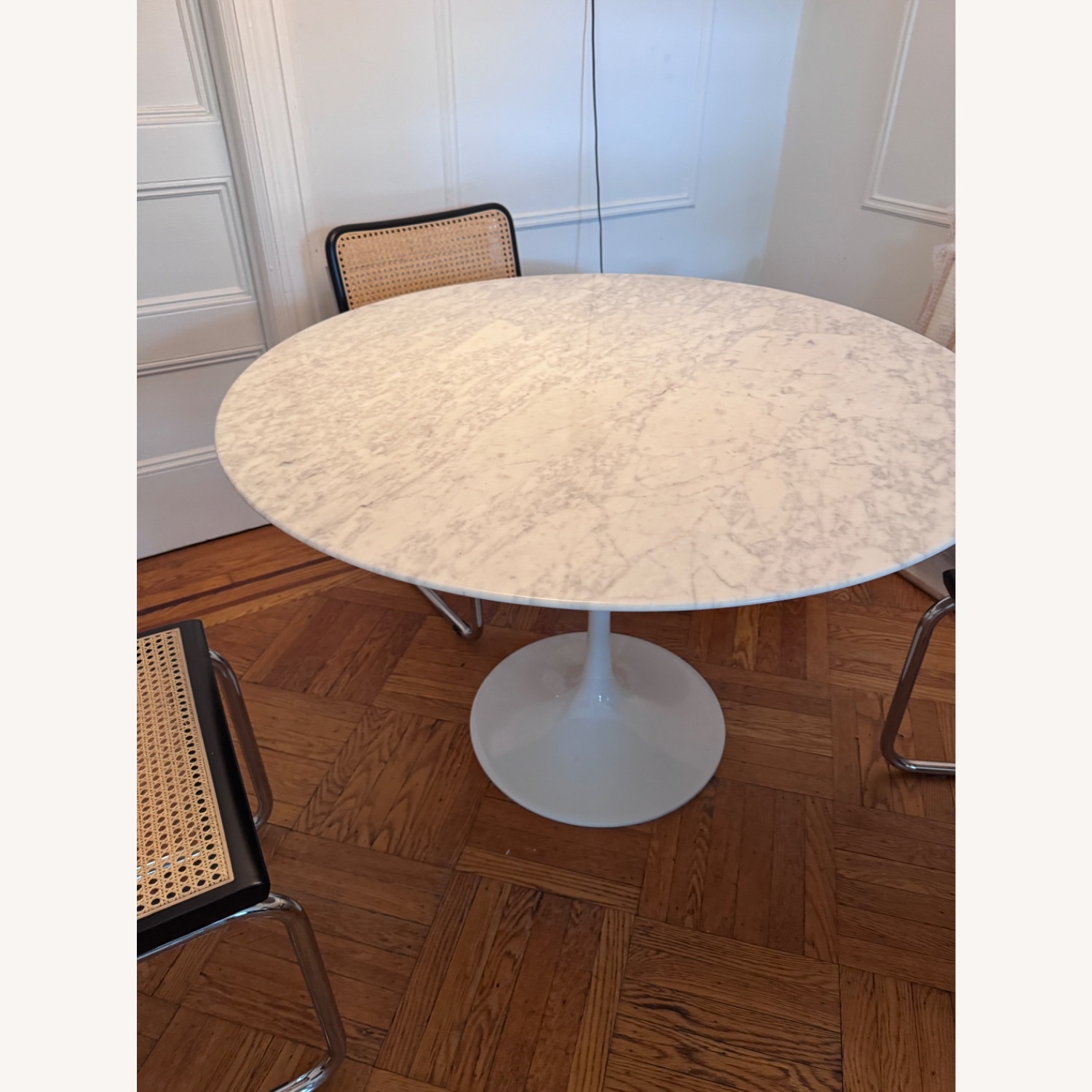 France and Son 43" White Marble Dining Table - image-2