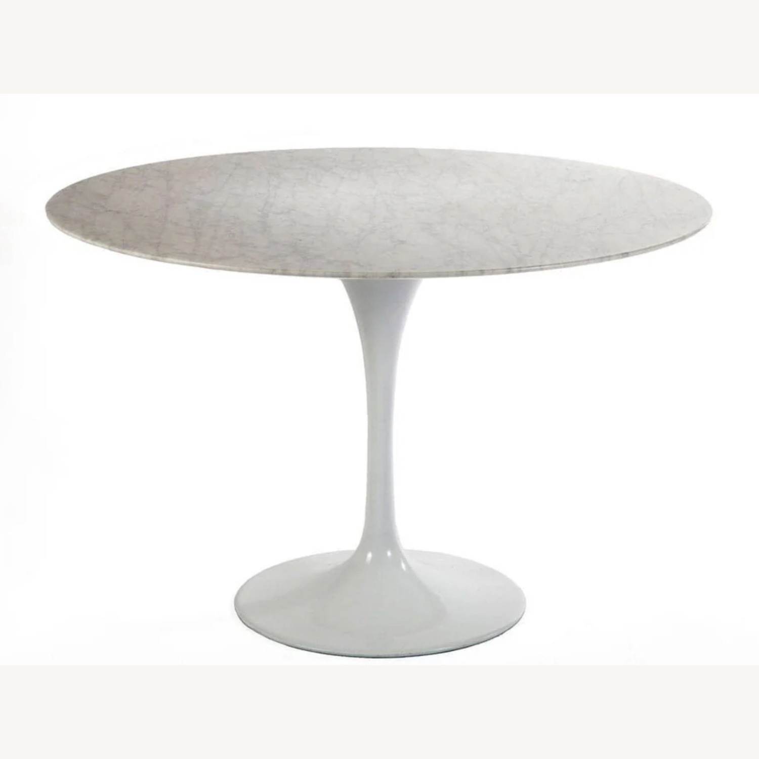 France and Son 43" White Marble Dining Table - image-1