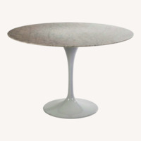 France and Son 43" White Marble Dining Table 
